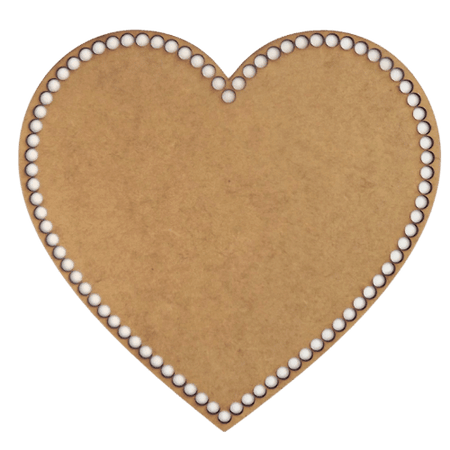 Base para Cesto de Crochê Coração 26cm em MDF - Palácio da Arte