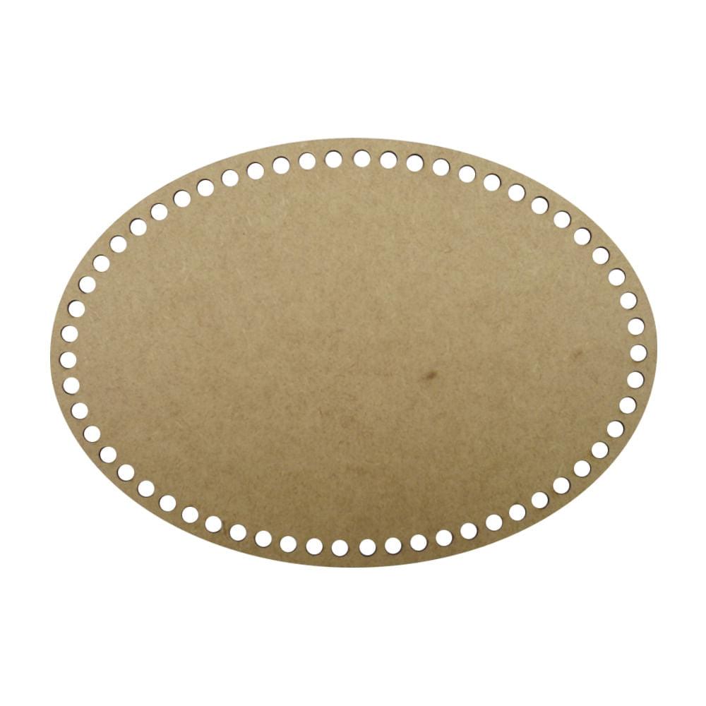 Base para Cesto de Crochê Oval 21x30cm em MDF - Palácio da Arte