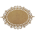 Base para Cesto de Crochê Oval Arabesco 19,5x28cm em MDF - Palácio da Arte