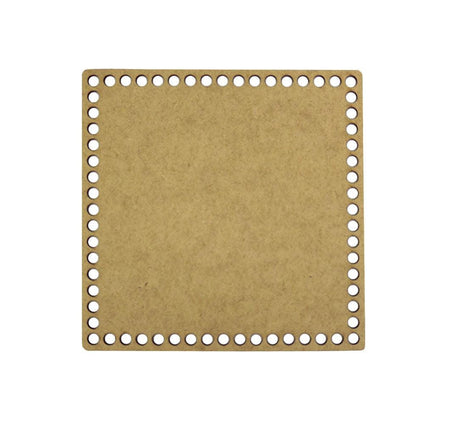 Base para Cesto de Crochê Quadrado 20cm em MDF - Palácio da Arte