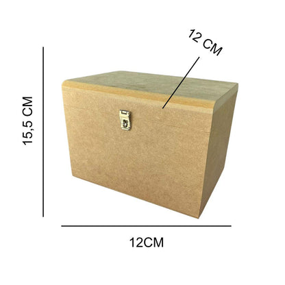 Baú em MDF Chanfrado com Fecho 15,5X12X12cm - Palácio da Arte