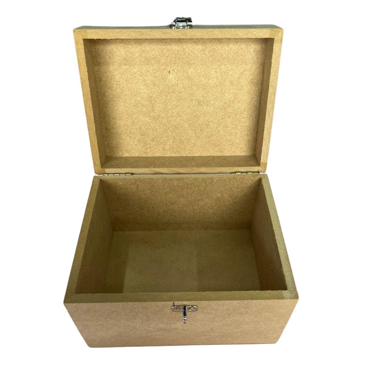Baú em MDF Chanfrado com Fecho 15,5X12X12cm - Palácio da Arte