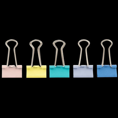 Binder Clips Prendedores de Papel CIS 19mm Tons Pastéis - Palácio da Arte