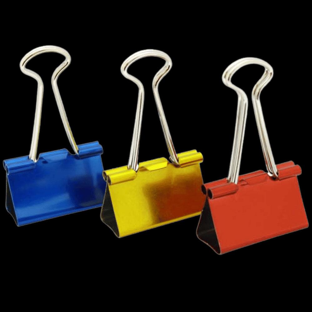 Binder Clips Prendedores de Papel CIS 32mm Coloridos com 6 Unidades - Palácio da Arte