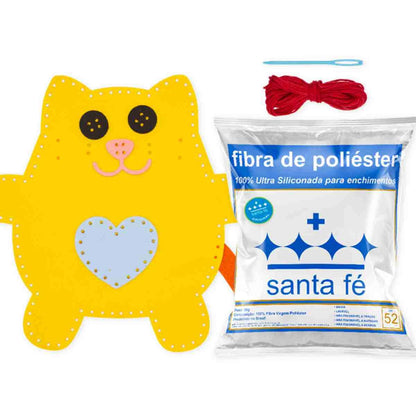 Boneco em Feltro Monstrinhos Bibicat Gato Amarelo 23x23 Santa Fé - Palácio da Arte