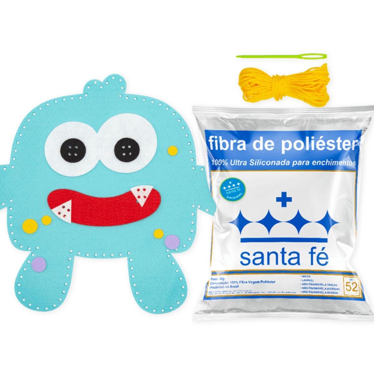 Boneco em Feltro Monstrinhos Biboo Azul 27x23 Santa Fé - Palácio da Arte