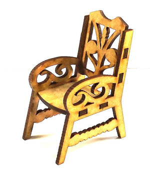 Cadeira Trabalhada Mini 4x3,5cm em MDF - Palácio da Arte