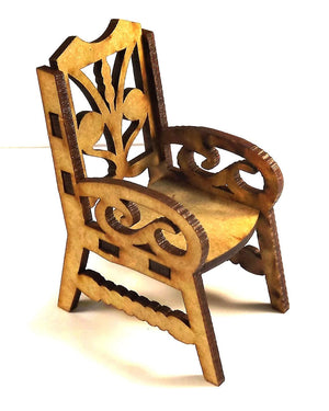 Cadeira Trabalhada Mini 4x3,5cm em MDF - Palácio da Arte