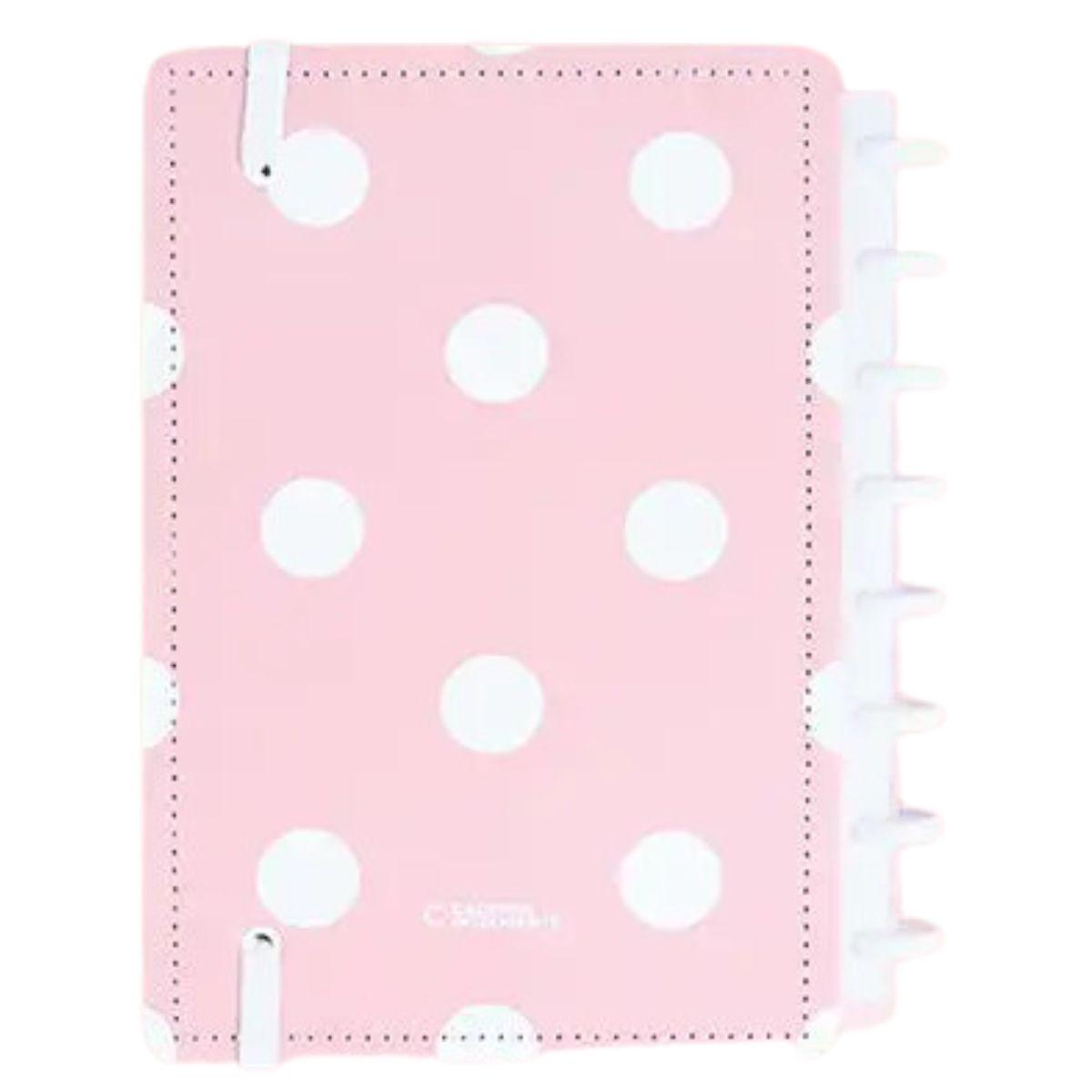 Caderno Inteligente Poá Anna A5 22x15,5cm Rosa com Bolinhas Brancas - Palácio da Arte
