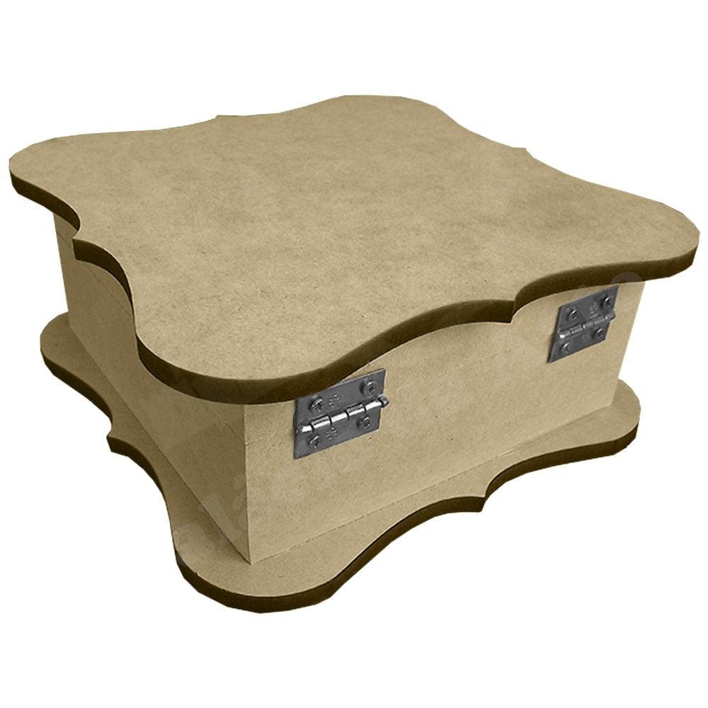Caixa Chá em MDF Turca Ondulada com Dobradiça 17x17x7,3cm - Palácio da Arte