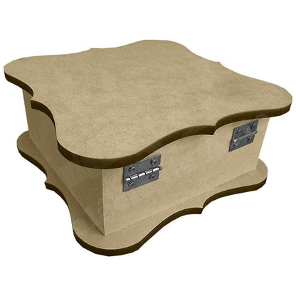 Caixa Chá em MDF Turca Ondulada com Dobradiça 17x17x7,3cm - Palácio da Arte