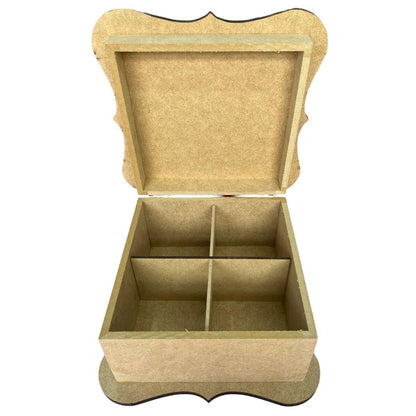 Caixa Chá Turca Ondulada em MDF com Dobradiça 20x20x11cm - Palácio da Arte