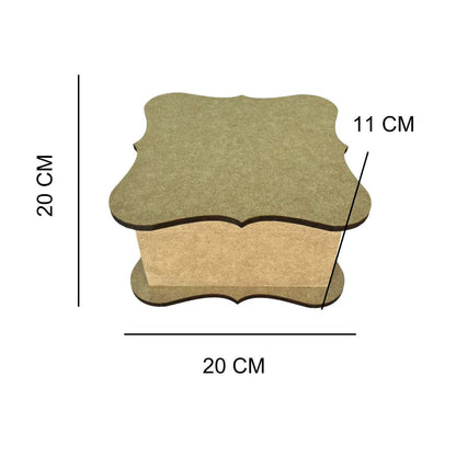 Caixa Chá Turca Ondulada em MDF com Dobradiça 20x20x11cm - Palácio da Arte