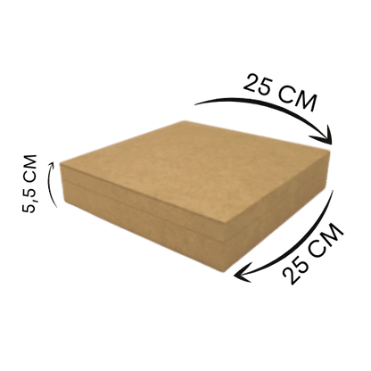 Caixa em MDF com Dobradiça 25x25x5,5cm 4 divisões - Palácio da Arte