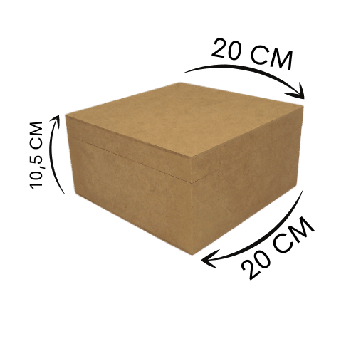 Caixa em MDF com Dobradiça Alta 20x20x10,5cm 4 Divisões - Palácio da Arte