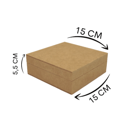 Caixa em MDF com Dobradiça Baixa 15x15x5,5cm 4 Divisões - Palácio da Arte