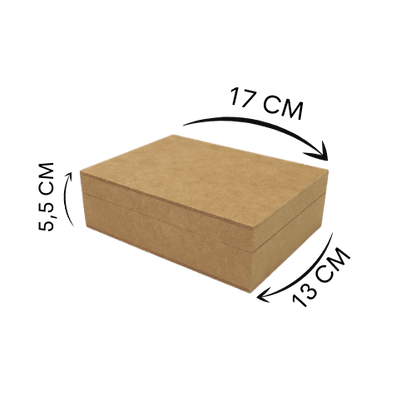 Caixa em MDF com Dobradiça Baixa 17x13x5,5cm 4 divisões - Palácio da Arte