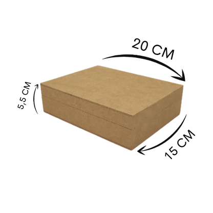 Caixa em MDF com Dobradiça Baixa 20x15x5,5cm 4 divisões - Palácio da Arte