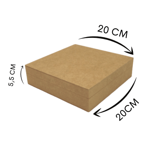 Caixa em MDF com Dobradiça Baixa 20x20x5,5cm 4 divisões - Palácio da Arte