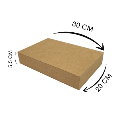 Caixa em MDF com Dobradiça Baixa 30x20x5,5cm 8 divisões - Palácio da Arte