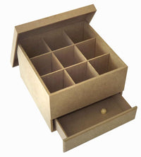 Caixa em MDF Tampa de Sapato com Gaveta 23x23x15cm e 9 divisões - Palácio da Arte