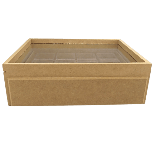 Caixa Gin em MDF com Gaveta e Vidro 8 Potes 10x26x32cm - Palácio da Arte