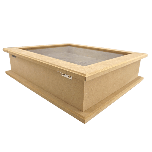 Caixa Gin em MDF com Vidro 8 Potes 7,5x27x33cm - Palácio da Arte
