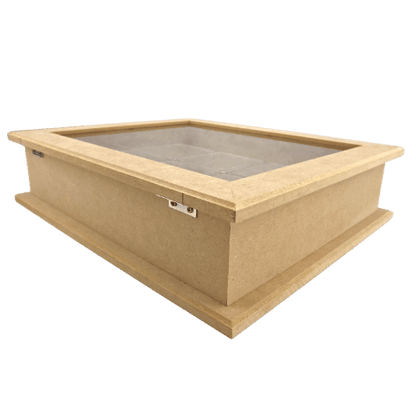 Caixa Gin em MDF com Vidro 8 Potes 7,5x27x33cm - Palácio da Arte