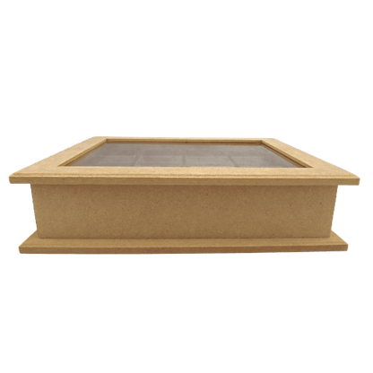 Caixa Gin em MDF com Vidro 8 Potes 7,5x27x33cm - Palácio da Arte