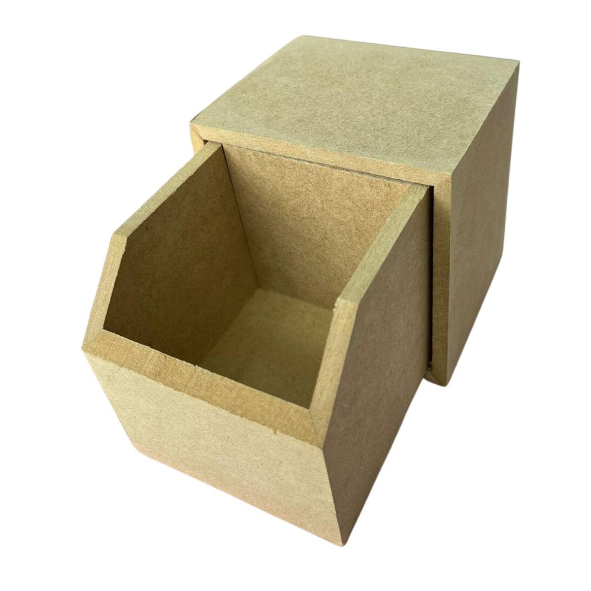 Caixa Organizadora em MDF Chanfrada com 1 Gaveta 10x9x10cm - Palácio da Arte
