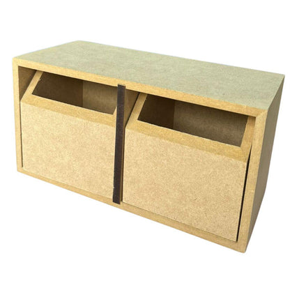 Caixa Organizadora em MDF Chanfrada com 2 Gaveta 20x10x10cm - Palácio da Arte