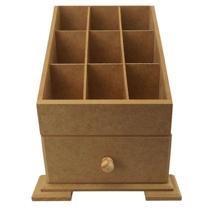 Caixa Organizadora em MDF de Maquiagem com 9 Divisões e 1 Gaveta 25,7x20x23,2cm - Palácio da Arte