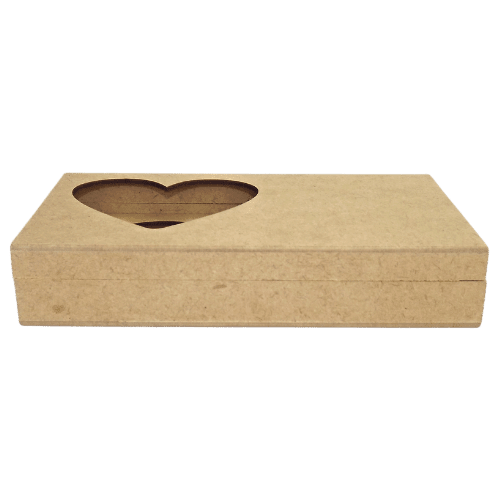 Caixa para 1 Sabonete e Esmalte em MDF 4x11x20cm Coração - Palácio da Arte