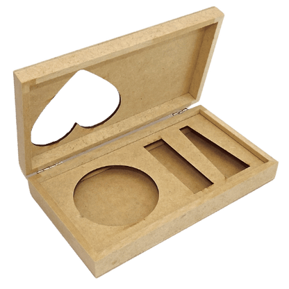 Caixa para 1 Sabonete e Esmalte em MDF 4x11x20cm Coração - Palácio da Arte
