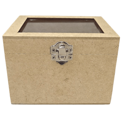 Caixa Porta Caneca com Vidro em MDF 10x11x13,5cm para 1 Unidade - Palácio da Arte