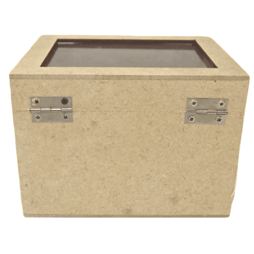 Caixa Porta Caneca com Vidro em MDF 10x11x13,5cm para 1 Unidade - Palácio da Arte