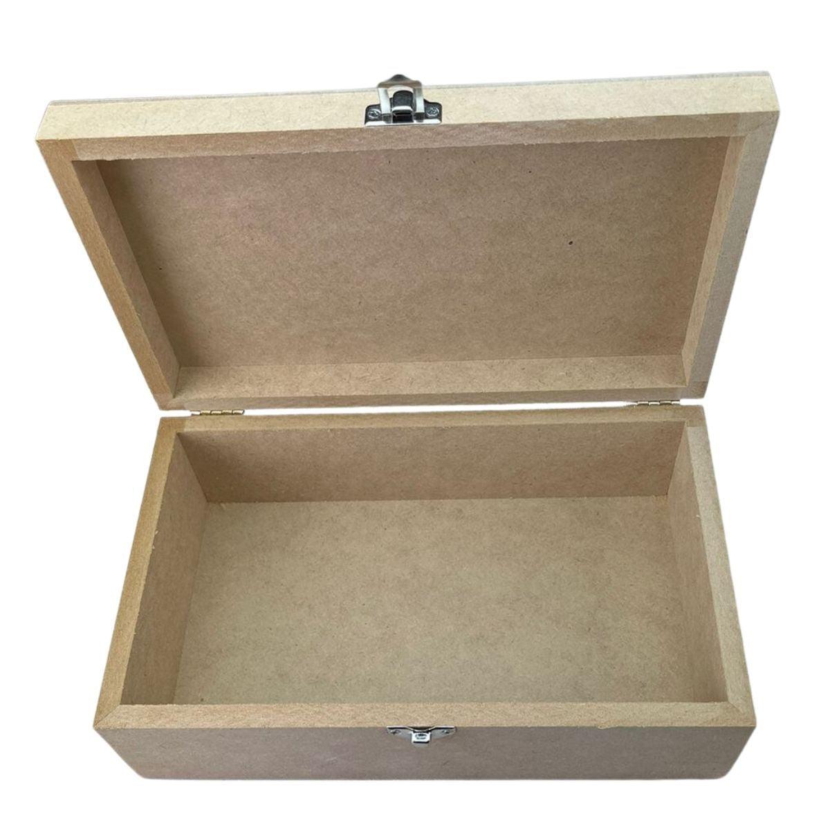 Caixa Retangular em MDF com Dobradiça e Fecho 25x15x8,4cm - Palácio da Arte