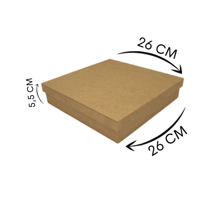 Caixa Tampa de Sapato Quadrada em MDF 25x25x5cm Lisa - Palácio da Arte