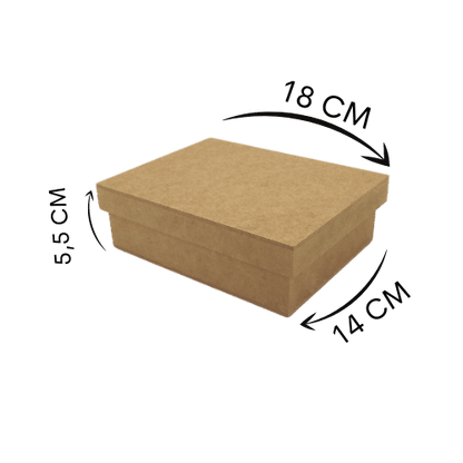 Caixa Tampa de Sapato Retangular em MDF 17x13x5cm Lisa - Palácio da Arte