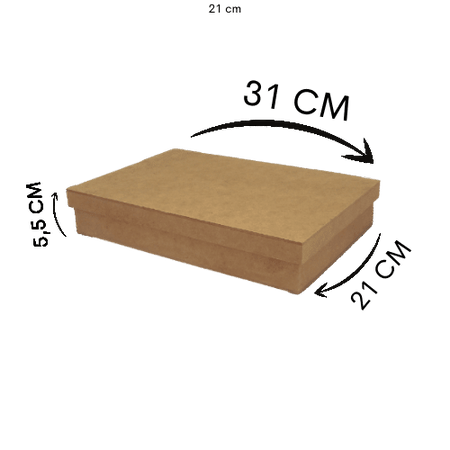 Caixa Tampa de Sapato Retangular em MDF 30x20x5cm Lisa - Palácio da Arte