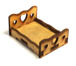 Miniatura Cama Coração 11x6cm em MDF - Palácio da Arte