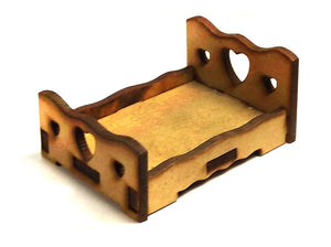 Miniatura Cama Coração 11x6cm em MDF - Palácio da Arte