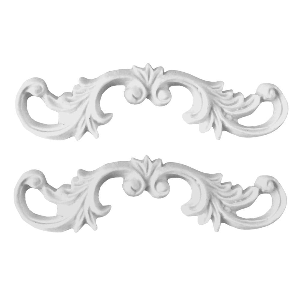 Cantoneira Bigode Arabescos 10x3x1cm com 2 unidades Resina - Palácio da Arte