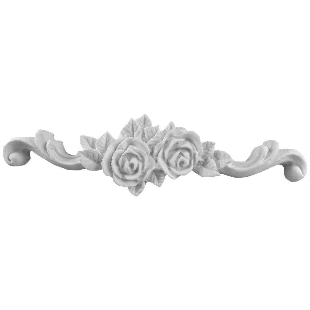 Cantoneira Colonial Rosas 3,5x12,5cm com 2 unidades Resina - Palácio da Arte