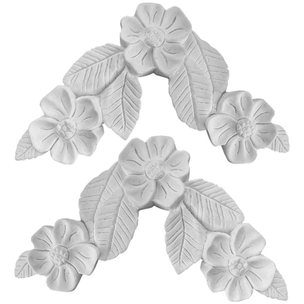Cantoneira Margarida 7,5x7,5cm com 2 unidades Resina - Palácio da Arte