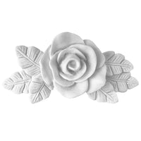 Cantoneira Rosa com Folhas Grandes 10,5x5,5x2cm Resina - Palácio da Arte
