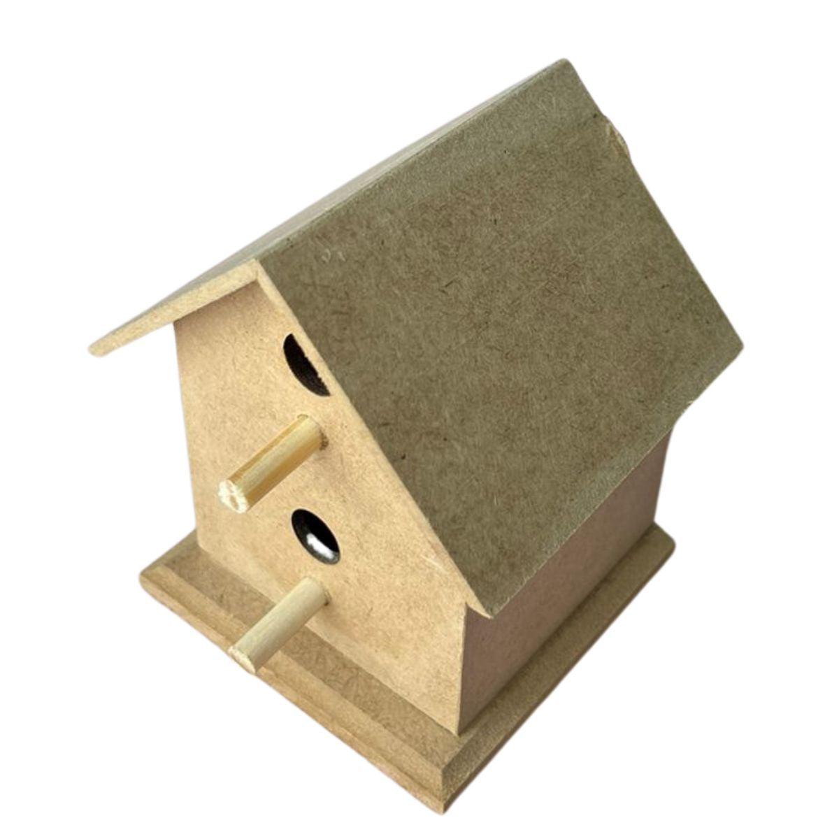 Casa de Passarinho Mini em MDF com 2 Furos - Palácio da Arte