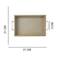 Cesta Frisada Retangular em MDF com Alça de Metal 31x21x5 - Palácio da Arte