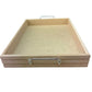 Cesta Frisada Retangular em MDF com Alça de Metal 35x25x5cm - Palácio da Arte