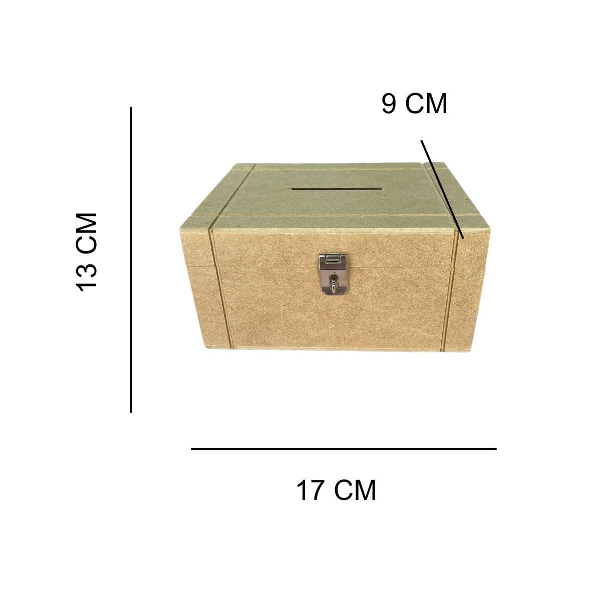 Cofre Riscado em MDF com Fecho 17x13x9cm - Palácio da Arte
